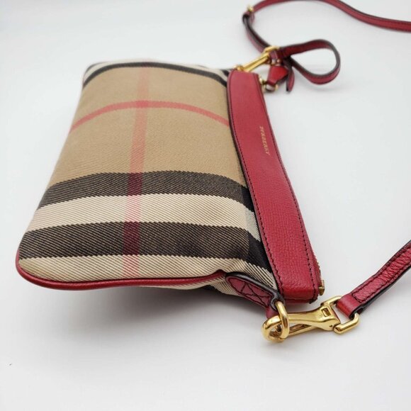 100% Authentic Burberry House Check Derby Peyton Crossbody Clutch Bag 370-081320 - Picture 3 of 11